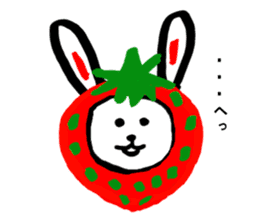 Cute rabbit strawberry sticker #4745382