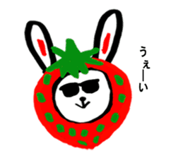 Cute rabbit strawberry sticker #4745383