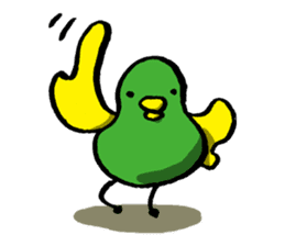 Olive green bird by lefthandkemkem sticker #4748744