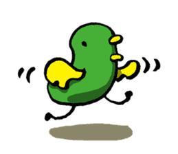 Olive green bird by lefthandkemkem sticker #4748745