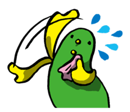 Olive green bird by lefthandkemkem sticker #4748754