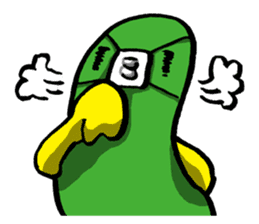 Olive green bird by lefthandkemkem sticker #4748758