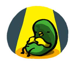 Olive green bird by lefthandkemkem sticker #4748761