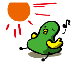 Olive green bird by lefthandkemkem sticker #4748762