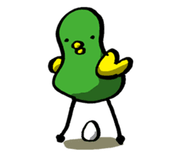 Olive green bird by lefthandkemkem sticker #4748763