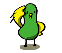 Olive green bird by lefthandkemkem sticker #4748767