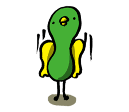 Olive green bird by lefthandkemkem sticker #4748768