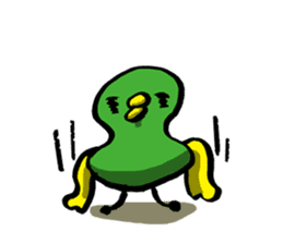 Olive green bird by lefthandkemkem sticker #4748769