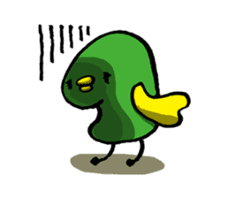 Olive green bird by lefthandkemkem sticker #4748771