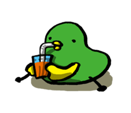 Olive green bird by lefthandkemkem sticker #4748775