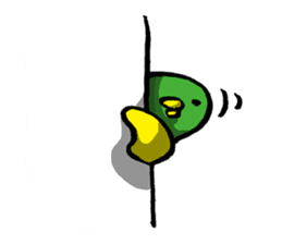 Olive green bird by lefthandkemkem sticker #4748777