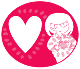 Girl and cat(Red edition) sticker #4753736