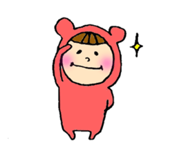 A girl wear costume of bear sticker #4759472