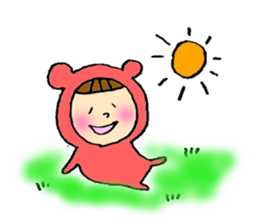 A girl wear costume of bear sticker #4759473