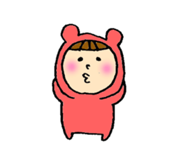 A girl wear costume of bear sticker #4759492