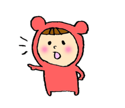 A girl wear costume of bear sticker #4759494