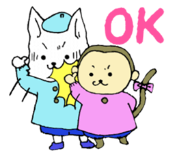 Naka loose dog and monkey sticker #4759784