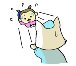 Naka loose dog and monkey sticker #4759789