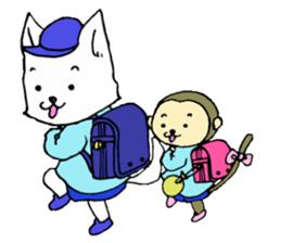 Naka loose dog and monkey sticker #4759795