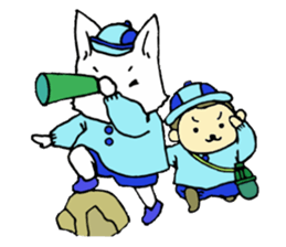 Naka loose dog and monkey sticker #4759796