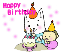 Naka loose dog and monkey sticker #4759822