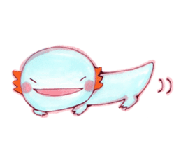 An axolotl and good friends sticker #4760144