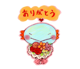 An axolotl and good friends sticker #4760148