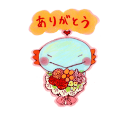 An axolotl and good friends sticker #4760148