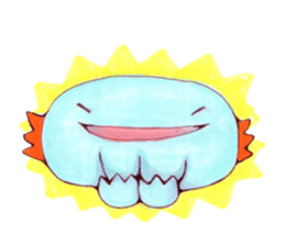 An axolotl and good friends sticker #4760150