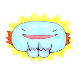 An axolotl and good friends sticker #4760150