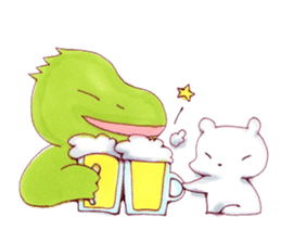 An axolotl and good friends sticker #4760171