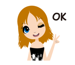 Expression of the girl sticker #4765025