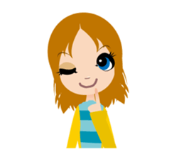 Expression of the girl sticker #4765028