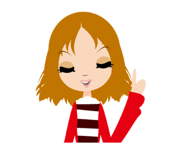 Expression of the girl sticker #4765029