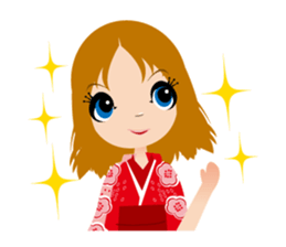 Expression of the girl sticker #4765032