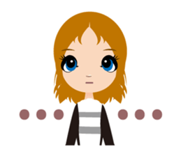 Expression of the girl sticker #4765033