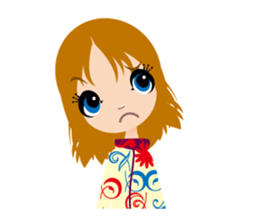 Expression of the girl sticker #4765034