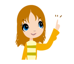 Expression of the girl sticker #4765036