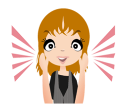 Expression of the girl sticker #4765037