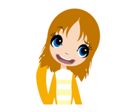 Expression of the girl sticker #4765038