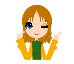 Expression of the girl sticker #4765043