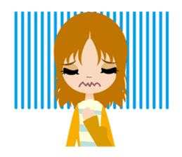 Expression of the girl sticker #4765044