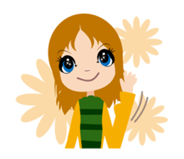 Expression of the girl sticker #4765045