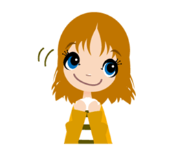 Expression of the girl sticker #4765046