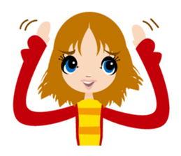 Expression of the girl sticker #4765047