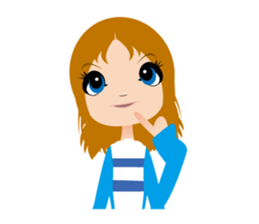 Expression of the girl sticker #4765049