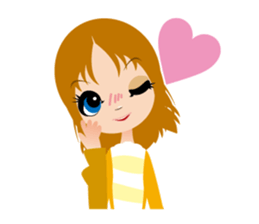 Expression of the girl sticker #4765052