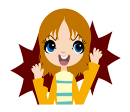 Expression of the girl sticker #4765053