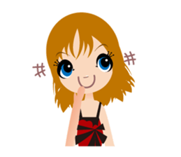 Expression of the girl sticker #4765055