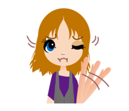 Expression of the girl sticker #4765056